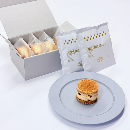 ヘーゼルナッツと焼き芋の生バターサンド4個入りとドリップバッグの商品イメージ